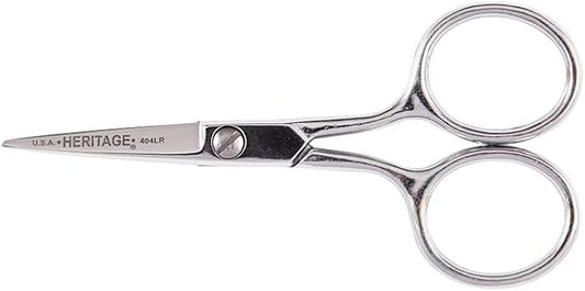 Klein Tools G404LR Scissors, Made in USA, Embroidery Scissor with Large Ring, Great for Sewing, Fabric, Electronics, More, 4-Inch