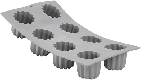 DE BUYER - Sheet of 8 Bordeaux ELASTOMOULE canelés in silicone foam - 30 x 17.5 cm, diameter 5.5 cm