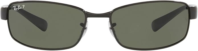 Ray-Ban RB3364 Metal Polarized Rectangular Sunglasses