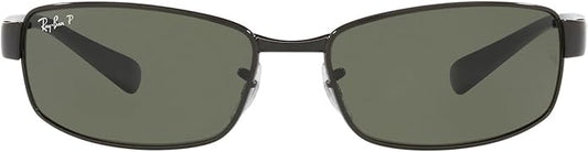 Ray-Ban RB3364 Metal Polarized Rectangular Sunglasses