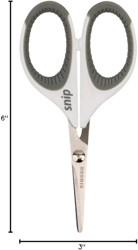 Singer Comfort Grip Craft Scissors 4"-Grey