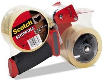 Packaging Tape Dispenser with 2 Rolls of Tape, 1.88" x 54.6yds, 2/Pack