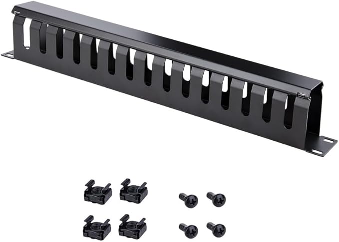 Startech.com 1U Horizontal Finger Duct Rack Cable Management Panel with Cover