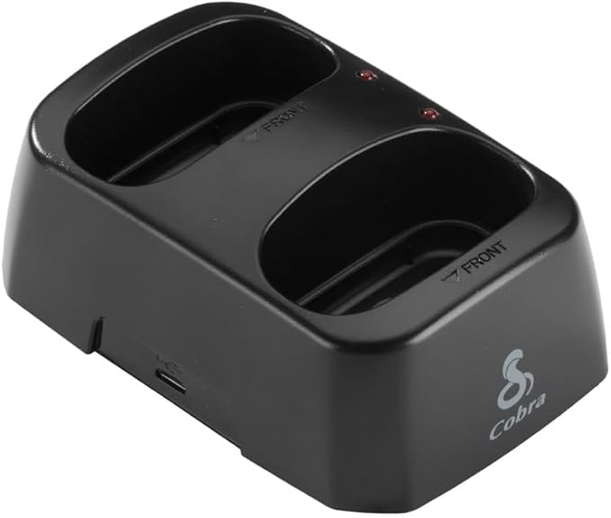 Cobra RX600 Dock Charging Station for 2 Walkie Talkies with UBS Charging Cable - Dual Desktop Portable Charger, Compatible with RX680, RX685 and Trailblazer 450 Two Way Radio Models