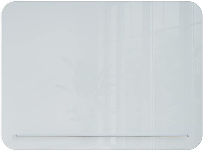 U Brands Magnetic Glass Dry-Erase Board with Floating Tray (48" W x 36" H)