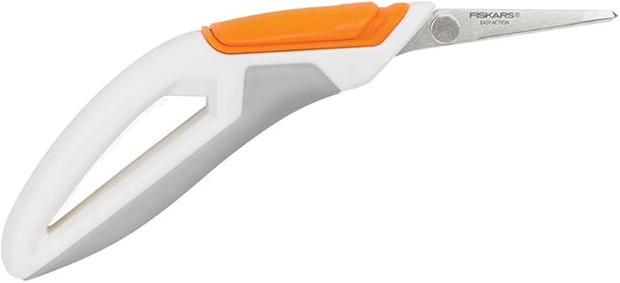Fiskars Crafts Total Control Easy Action Precision Scissors (7, White/Grey