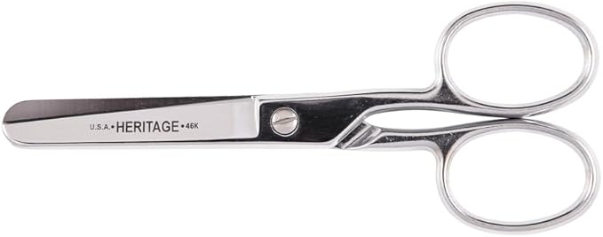 Klein Tools G46HC Scissors, Heavy Duty Safety Scissors with Large Rings for Thread, Yarn, Weaving, Knitting Mills, Carpet Mills, 6-Inch