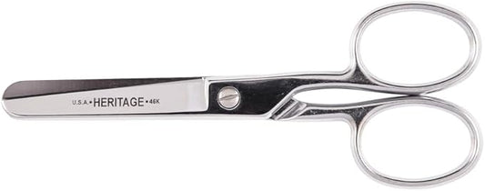 Klein Tools G46HC Scissors, Heavy Duty Safety Scissors with Large Rings for Thread, Yarn, Weaving, Knitting Mills, Carpet Mills, 6-Inch