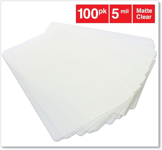 Universal UNV84642 100 per Box Clear Laminating Pouches, 2 1/4-Inch x 3 3/4-Inch - 1 Pack