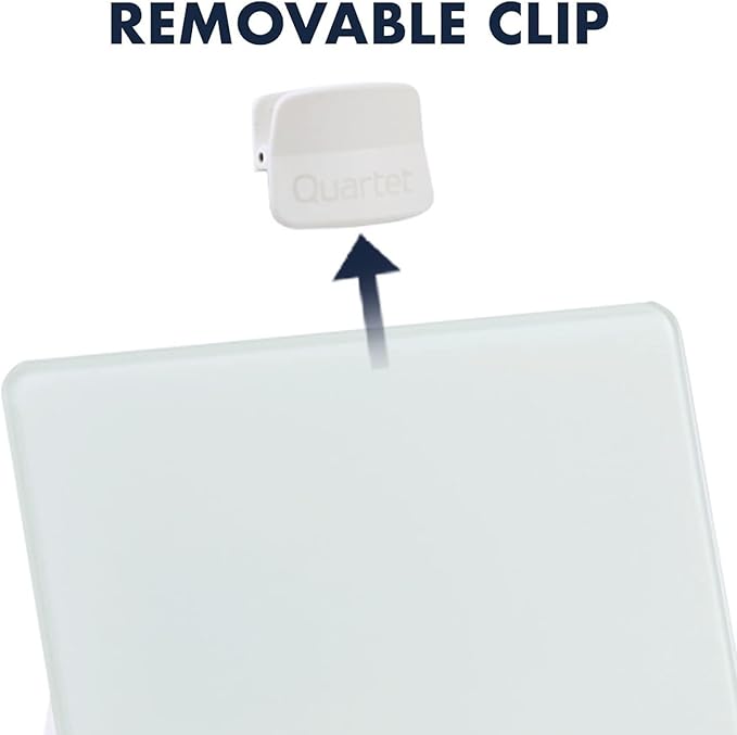 Quartet Glass Whiteboard Desktop Easel, 9" x 11", Dry Erase Surface, Clean Erase, Includes 1 Dry Erase Marker, White (GDE119)