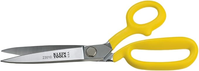 Klein Tools 23010 Scissors, Bent Trimmer for General-Purpose Cutting, for Professional or DIYer, with Extended Handle for Leverage, 10-Inch 10 Inch