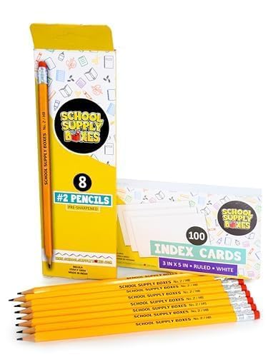 School Supply Boxes | High School Writing Bundle (1 Box) | Back to School Essentials Kit for Students & Teachers | Includes College-Ruled Filler Paper, College-Ruled Notebooks, 12 ct. Pens, & More