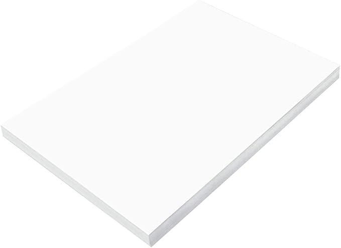 Prang (Formerly SunWorks) Construction Paper, Bright White, 12" x 18", 100 Sheets