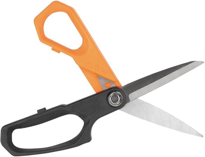 Klein Tools B2109 Heavy Duty Scissors, Multipurpose Utility Shears for Cutting Fabric, Cardboard, Plastic, Metal and More, Stainless Steel, 9-Inch