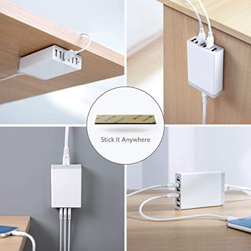 Anker Desktop Charger, 60W 6 Port USB Multiple Charging Hub, PowerPort 6 Multiple USB Charger, Campatible with iPhone, iPad, MacBook, Galaxy, LG, HTC, and More