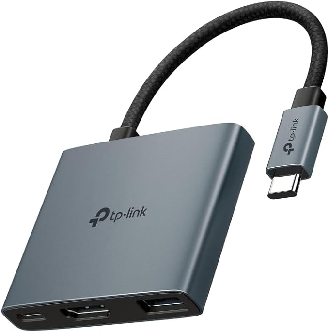TP-Link USB C Hub 3-in-1 Multiport Adapter (UH3020C) | 4K HDMI | 100W Power Delivery | 1×USB-A 3.0 Port | 5Gbps High-Speed Transfer | USB C Dongle for MacBook, iPad, ThinkPad and More | Plug and Play