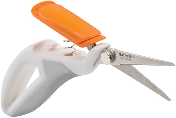 Fiskars Crafts Total Control Easy Action Precision Scissors (7, White/Grey