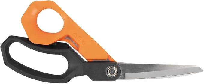 Klein Tools B2110 Heavy Duty Scissors, Multipurpose Offset Utility Shears for Cutting Cardboard, Leather, Carpet and More, Stainless Steel, 10-Inch