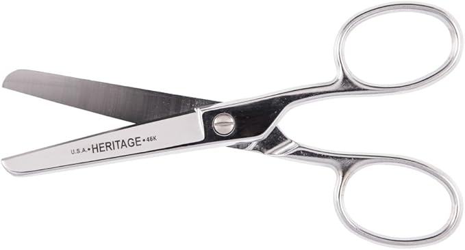 Klein Tools G46HC Scissors, Heavy Duty Safety Scissors with Large Rings for Thread, Yarn, Weaving, Knitting Mills, Carpet Mills, 6-Inch