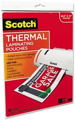 Scotch Thermal Laminating Pouches Premium Quality, 5 Mil Thick for Extra Protection, 20 Pack Photo Size Laminating Sheets, Our Most Durable Lamination Pouch, 3.7 x 5.2 inches, Clear (TP5902-20)