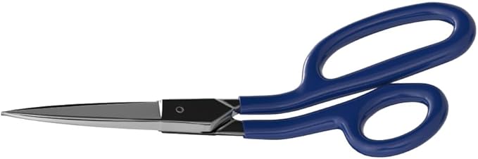 Klein Tools G718LRC Heavy-Duty Carpet Shear, Made in USA, 9-Inch Nickel-Plated Scissors with Offset Curved Handles, Carpet Installation, Fabric, Upholstery, Professional or DIY Usage