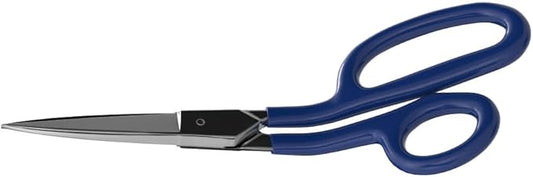 Klein Tools G718LRC Heavy-Duty Carpet Shear, Made in USA, 9-Inch Nickel-Plated Scissors with Offset Curved Handles, Carpet Installation, Fabric, Upholstery, Professional or DIY Usage