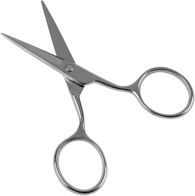 Klein Tools G404LR Scissors, Made in USA, Embroidery Scissor with Large Ring, Great for Sewing, Fabric, Electronics, More, 4-Inch
