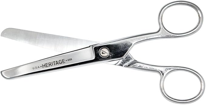 Klein Tools 446HC Scissors, Made in USA, Safety Scissors for Cutting Thread, Yarn, and More, 6-Inch