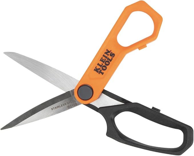 Klein Tools B2109 Heavy Duty Scissors, Multipurpose Utility Shears for Cutting Fabric, Cardboard, Plastic, Metal and More, Stainless Steel, 9-Inch