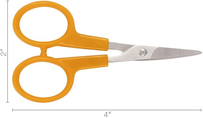 Fiskars 98087097J Curved Craft Scissors, 4 Inch, steel and orange (Pack of 12)
