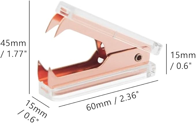 NatSumeBasics Clear Acrylic Staple Remover 2pcs Rose Gold Cute Staple Stapler Removers Staples Puller Tool for Home Office School Desk Accessories (2 Rose Gold)