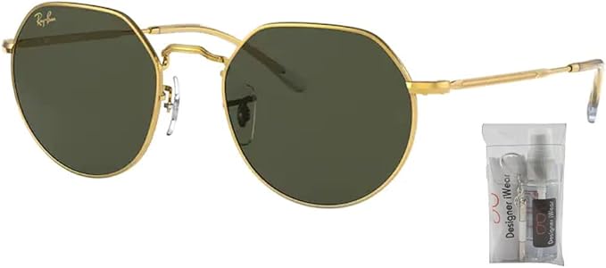 Ray-Ban Jack RB3565 Rounded Hexagonal Sunglasses for Men for Women +BUNDLE with ACCESSORY EYEWEAR KIT