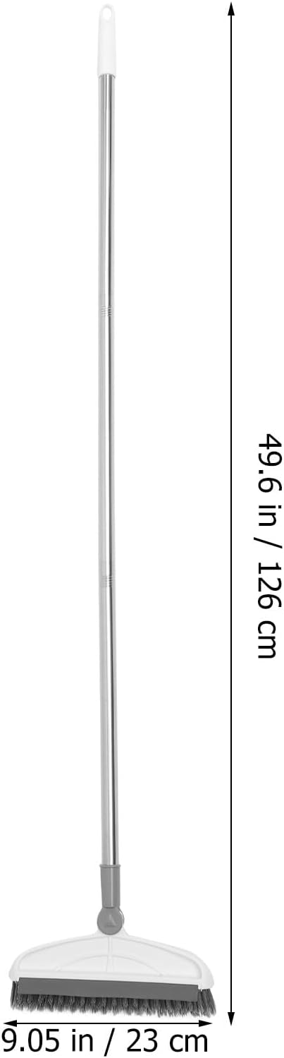 GALPADA Shower Floor Brush with Long Handle 126Cm, Stiff Bristle Scrubbing Brush for Bathroom Tile Grout and Toilet Cleaning, Gray-White Floor Scrubber for Indoor Shower and Kitchen Use