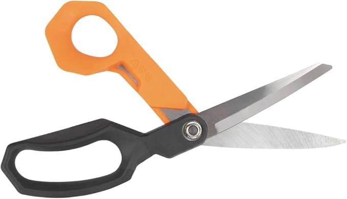 Klein Tools B2110 Heavy Duty Scissors, Multipurpose Offset Utility Shears for Cutting Cardboard, Leather, Carpet and More, Stainless Steel, 10-Inch