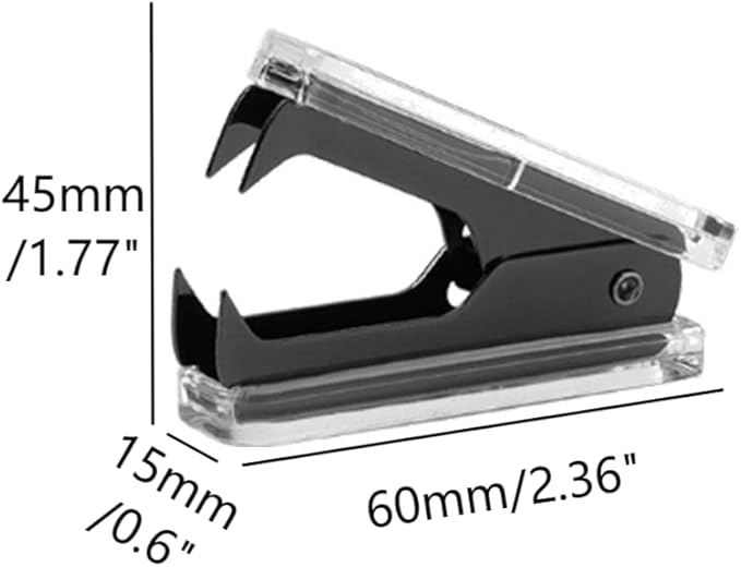 1PC Clear Black Staples Remover Acrylic Luxury Black Metal Body Staple Puller Removal Tool with Lock Professional Staple Remover for School Supplies Desktop Accessories