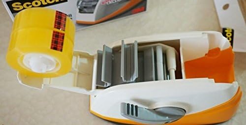 3M Desktop Dual_2 Acrylic Sticky Tape Dispenser Core, Self_Auto Cutter Tape Holder (Orange)