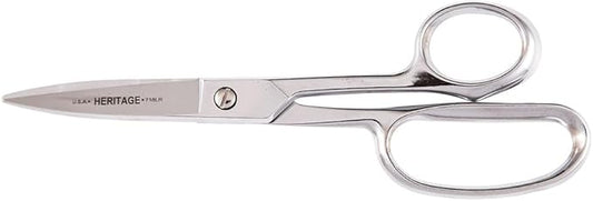 Klein Tools 718LR Scissors, Made in USA, Heavy Duty Shear Cuts Fabric, Rubber, Poultry, Light Metal, and More, High-Leverage, Ergonomic Snips, 8-5/8-Inch