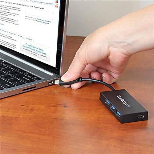 StarTech.com 4-Port USB 3.0 Hub - Powered USB 3.0 Hub - USB-C to 1x USB-C and 3X USB-A Adapter - USB 3.0 (5Gbps) - USB-C Port Expander, TAA (HB30C3A1CFB)