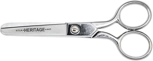 Klein Tools H445 Scissors, Made in USA, Safety Scissors for Thread, Yarn, Weaving and Knitting Mills for Right-Hand or Left-Hand Use, 5-Inch