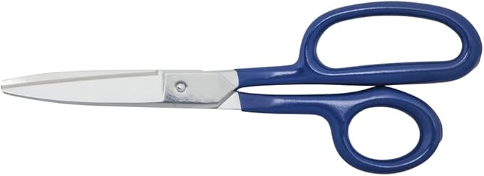 Klein Tools G718LRCB Scissors, Made in USA, Heavy Duty Carpet Shear with Large Ring, Curved Handles and Blunt Tips for Trimming Carpet Pile, 9-Inch