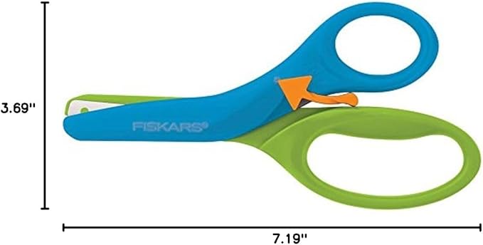Fiskars Training Scissors for Kids 3+ with Easy Grip - Toddler Safety Scissors for School or Crafting - Back to School Supplies (Color may Vary)