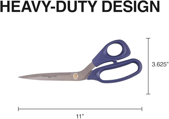 Klein Tools 7310 Heavy-Duty Bent Trimmer Scissors, Made in USA, 11-Inch Large Stainless Steel Ambidextrous Snips with Long Blades and Bent Handles for Professional and Household Use