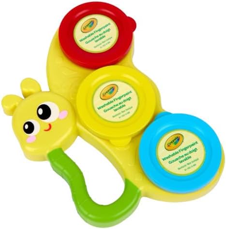 Crayola Butterfly Fingerpaint Pallette (3ct), Washable & Spillproof Fingerpaint for Toddlers, Less Mess Paint, Toddler Gift, Ages 2+