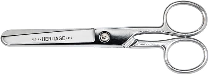 Klein Tools 446HC Scissors, Made in USA, Safety Scissors for Cutting Thread, Yarn, and More, 6-Inch