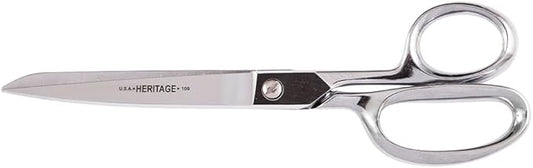 Klein Tools G109HC Scissors, Made in USA, Straight Trimmer with Blunt Tips for Cutting Fabric, Canvas, Felt, Silk, Cord, and More, 9-Inch