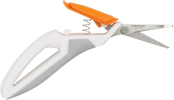 Fiskars Crafts Total Control Easy Action Precision Scissors (7, White/Grey