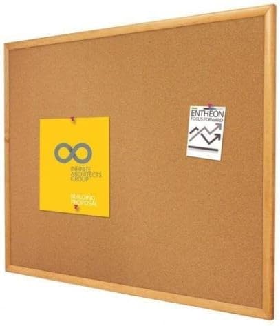 Quartet Cork Board, Bulletin Board, 4' x 6' Corkboard, Oak Finish Frame (307)