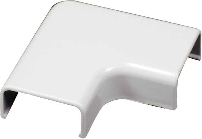 Legrand Wiremold C56 Cordmate II Flat Elbow Cord Cover, Organizer for Wall, Holds Up to 3 Cords or Cables, White (1 Pack)