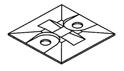 3M Cable Tie Mounting Base CTB1X1BGA-C, 2-way Adhesive Mount
