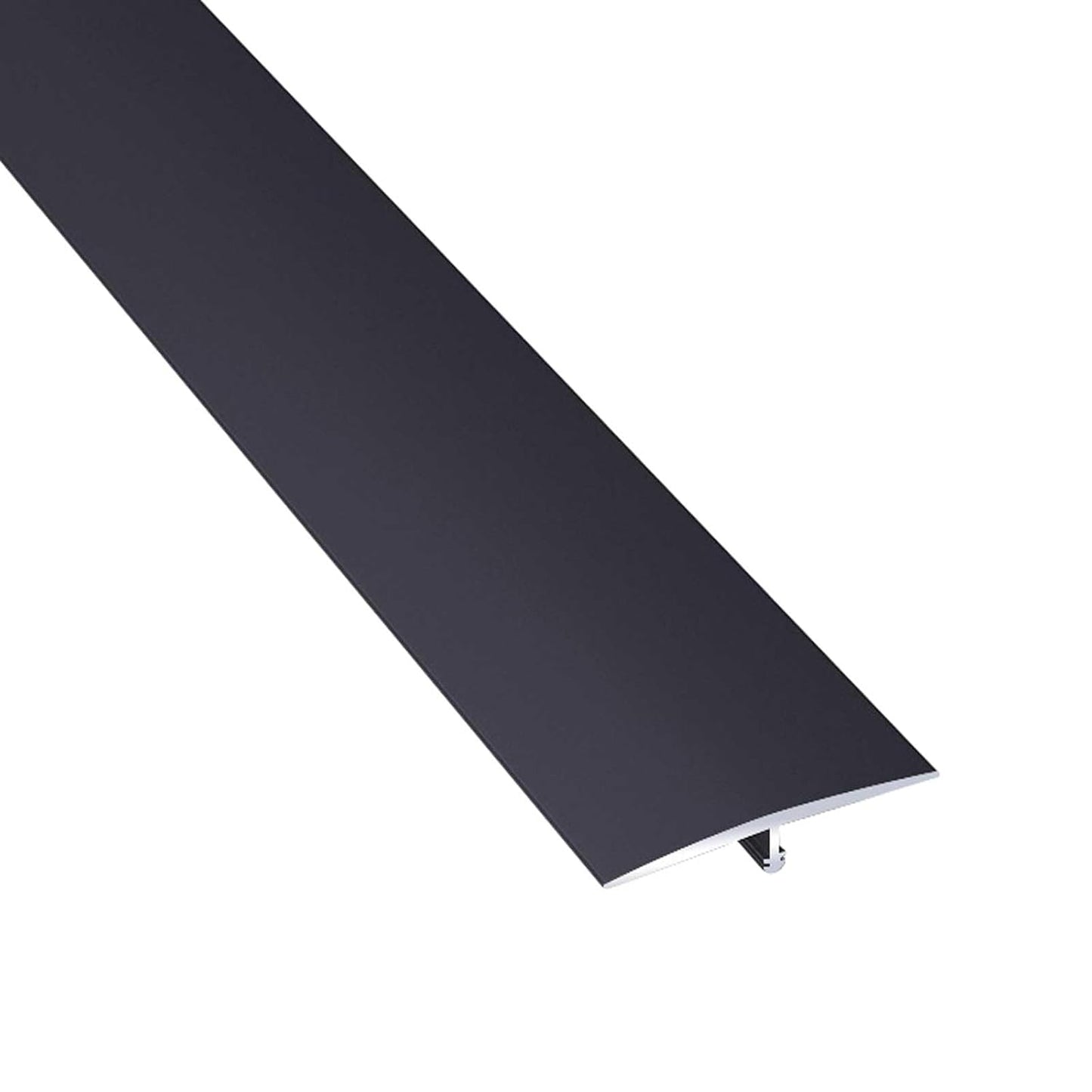 10Pcs Aluminum T Molding Floor Transition Strip, 48In Aluminum T Molding Trim, Floor Strip Floor Flat Divider Strip for Joining Floor Gaps, Threshold, Floor Tiles (Black, 4ft x 1.57in 10Pcs)